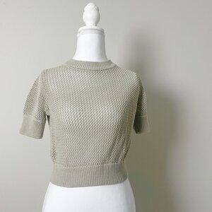 En Saison Urban Outfitters Taupe Cropped Wide Knit Sweater XS